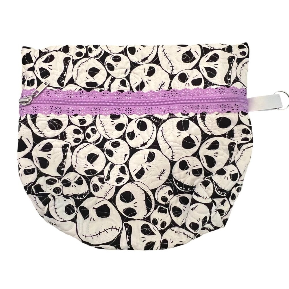 Jack Skellington Nightmare Before Christmas Quilted Makeup Bag Pouch Case Tote